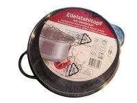 Edelstahl Kochtopf mit Glasdeckel 24cm 6L