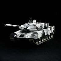 RC Panzer "German Leopard 2A6" Schnee Tarnung Lackiert Heng Long 1:16 mit Stahlgetriebe -2,4Ghz V7.0