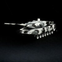 RC Panzer "German Leopard 2A6" Schnee Tarnung Lackiert Heng Long 1:16 mit Stahlgetriebe -2,4Ghz V7.0