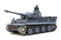 RC Panzer "German Tiger I" Heng Long 1:16 Grau, Rauch&Sound,Metallgetriebe (Stahl) und Metallketten -2,4Ghz -V 7.0 - PRO mit RRZ