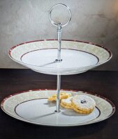 Arte Viva Etagere Firenze, 2-stöckig Rot aus Porzellan